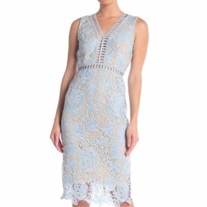 Love by Design Allover Lace & Lattice Midi Dress